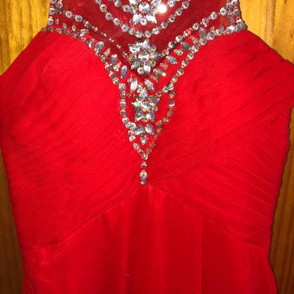 Red Beaded Formal Dress - Picture 2 of 5